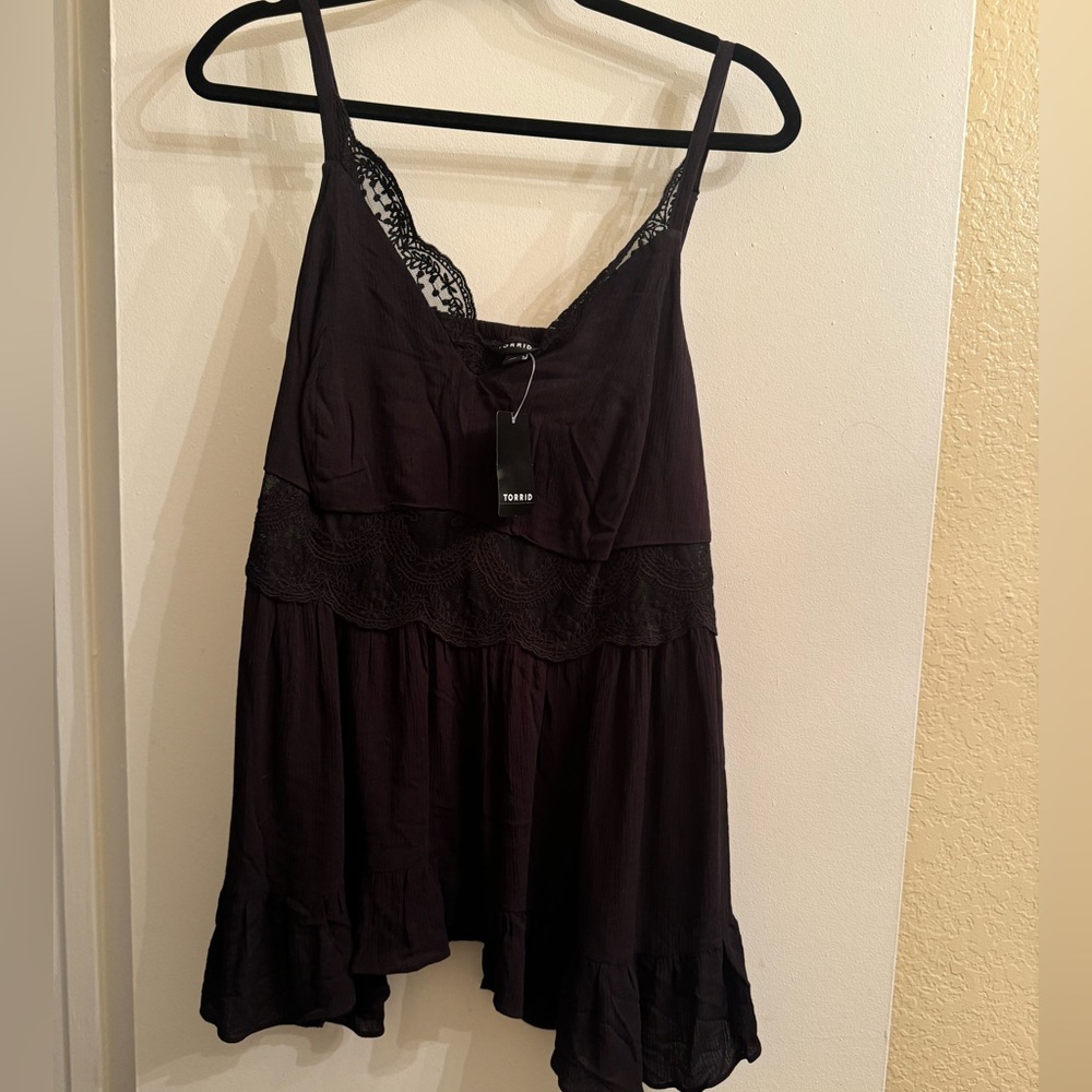 Black Lace Tank Top Torrid Size 2